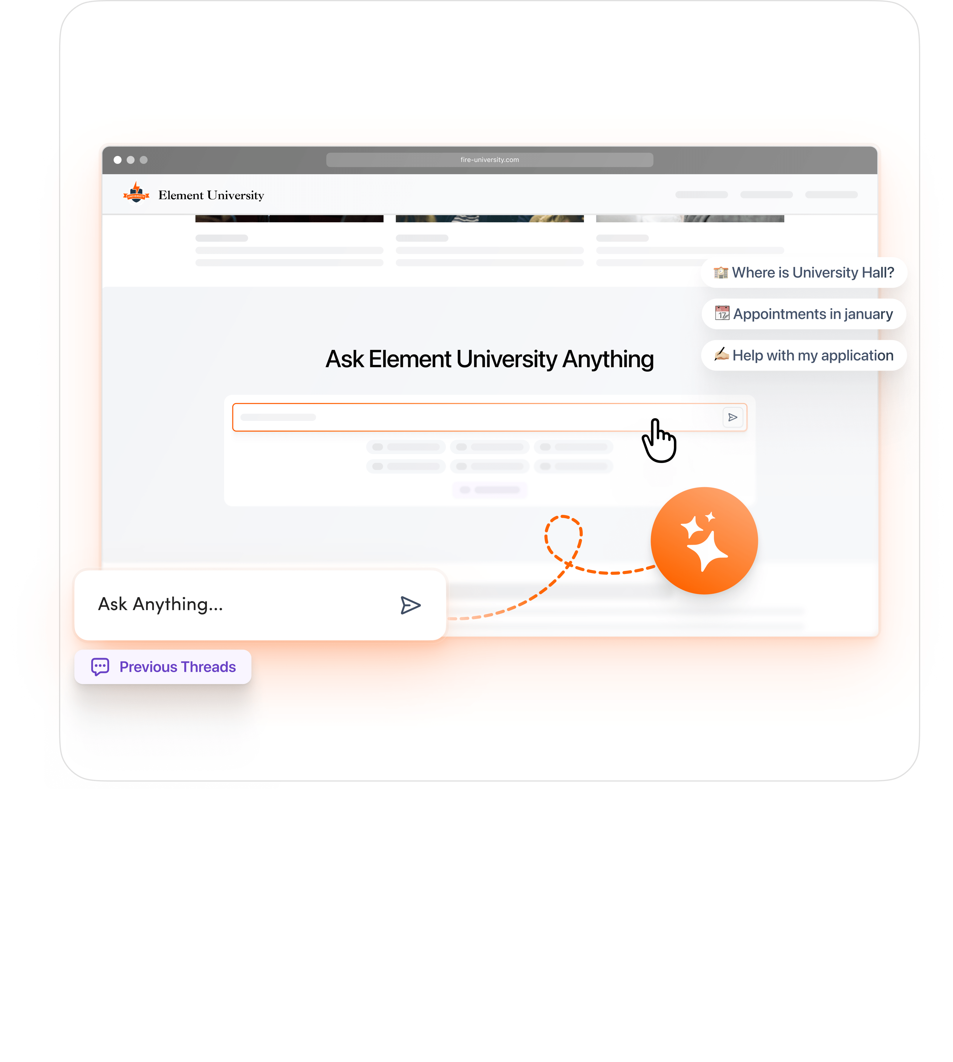 a screen showing how AI generative search with Element451's Discovery tool works