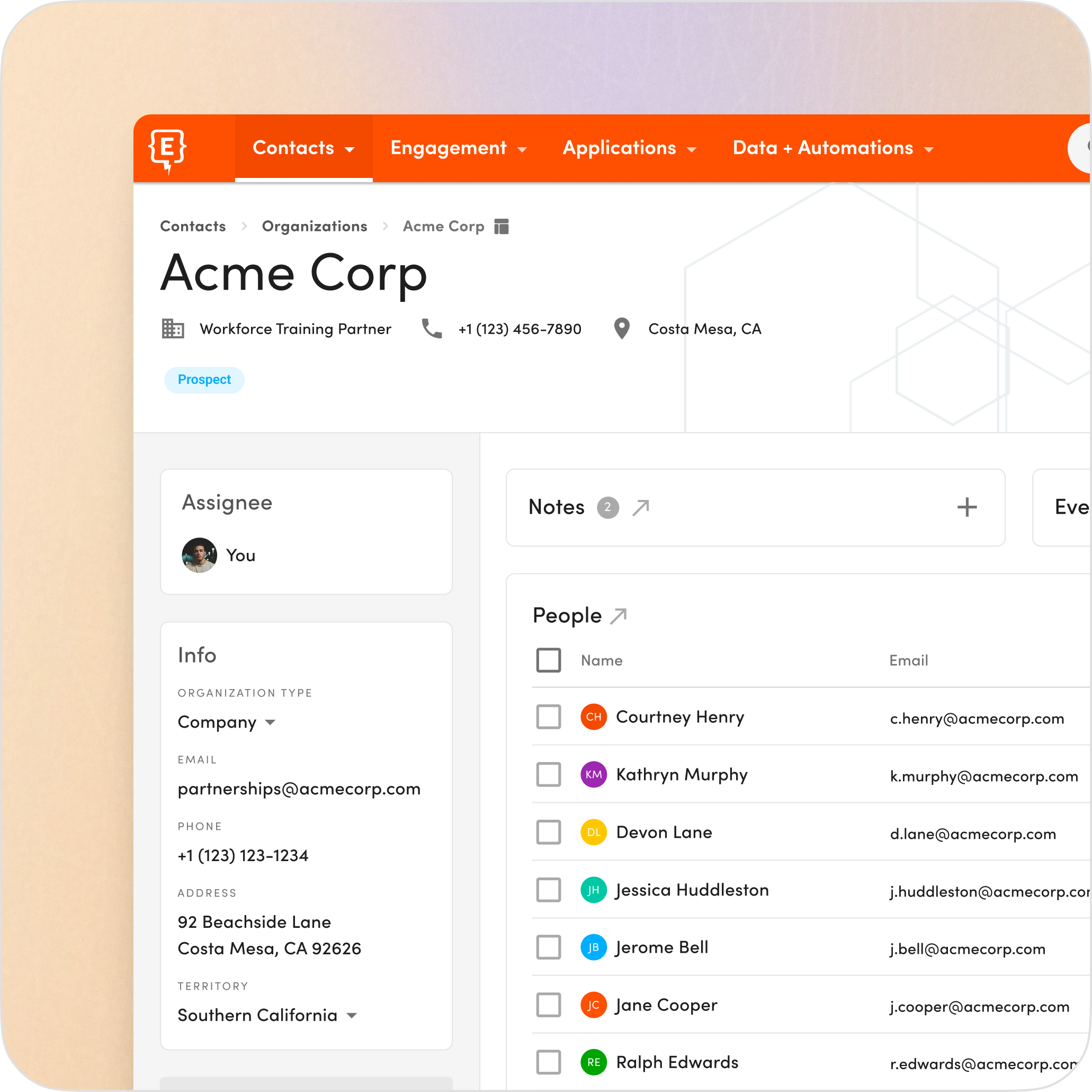 Image of a company profile in Element451