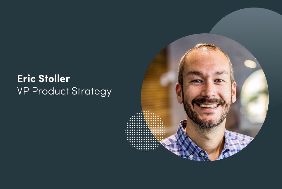 A picture of Eric Stoller, vice president of product strategy for Element451, smiling with his title displayed next to him