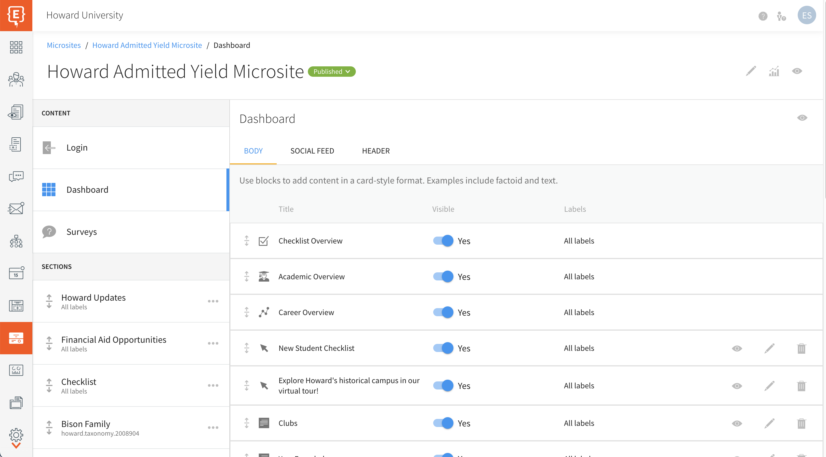 Howard University Admitted Yield Microsite