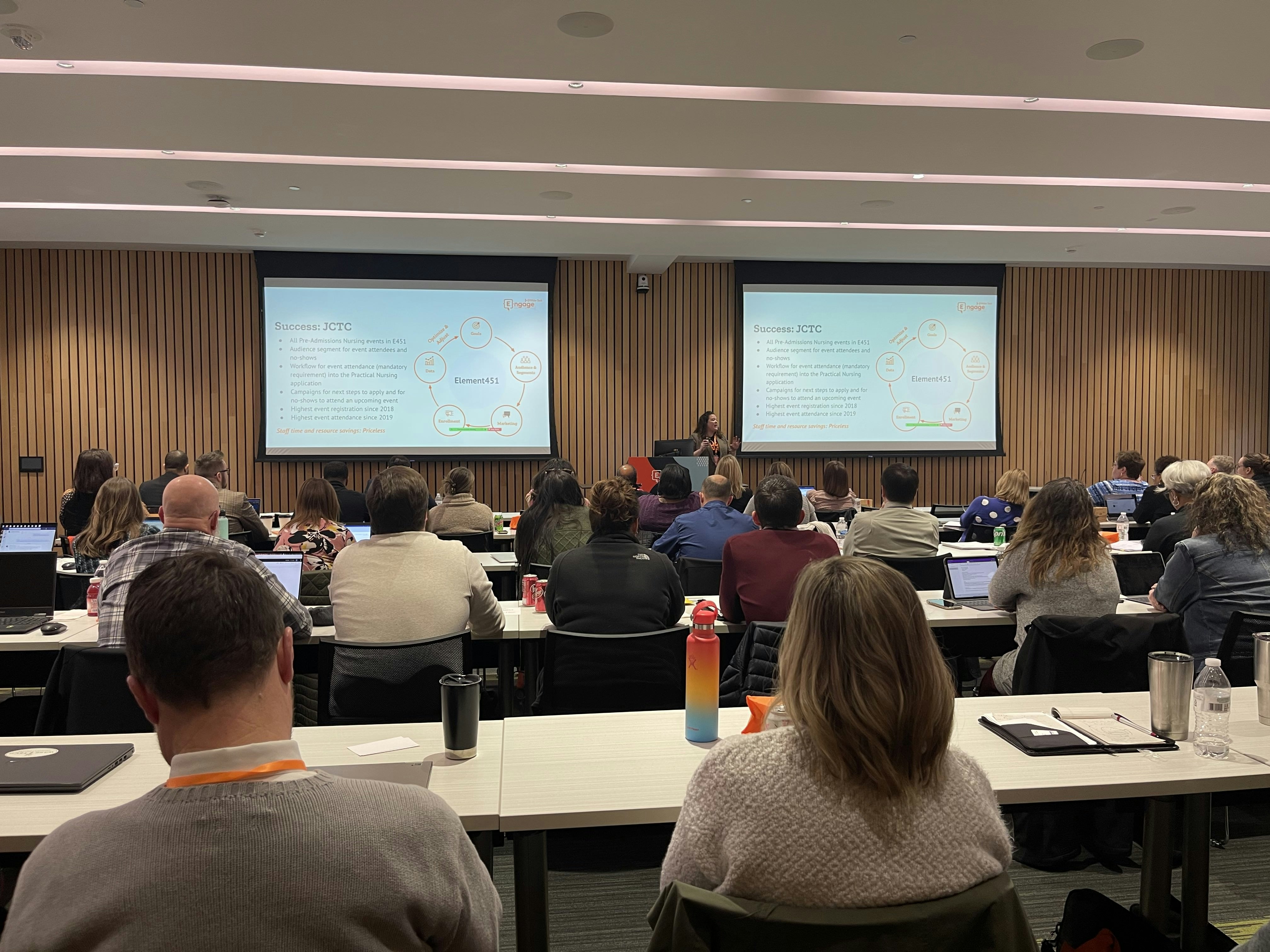 Element451 staff and higher education professionals at the Engage @ Wake Tech conference