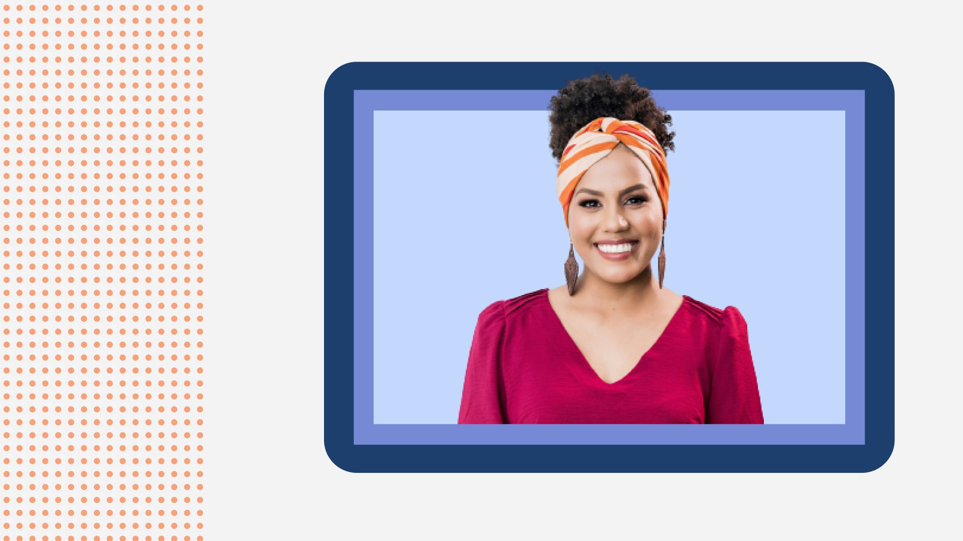 Female inside a screen.