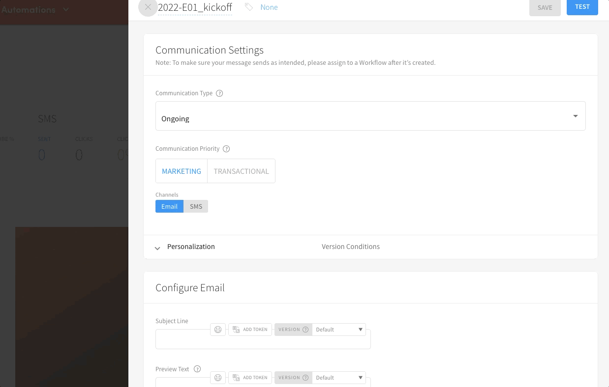 Gif of setting up dynamic content inside Element451