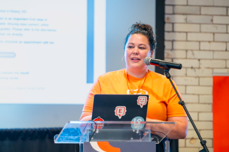 Daniella Nordin presenting at the Engage Summit