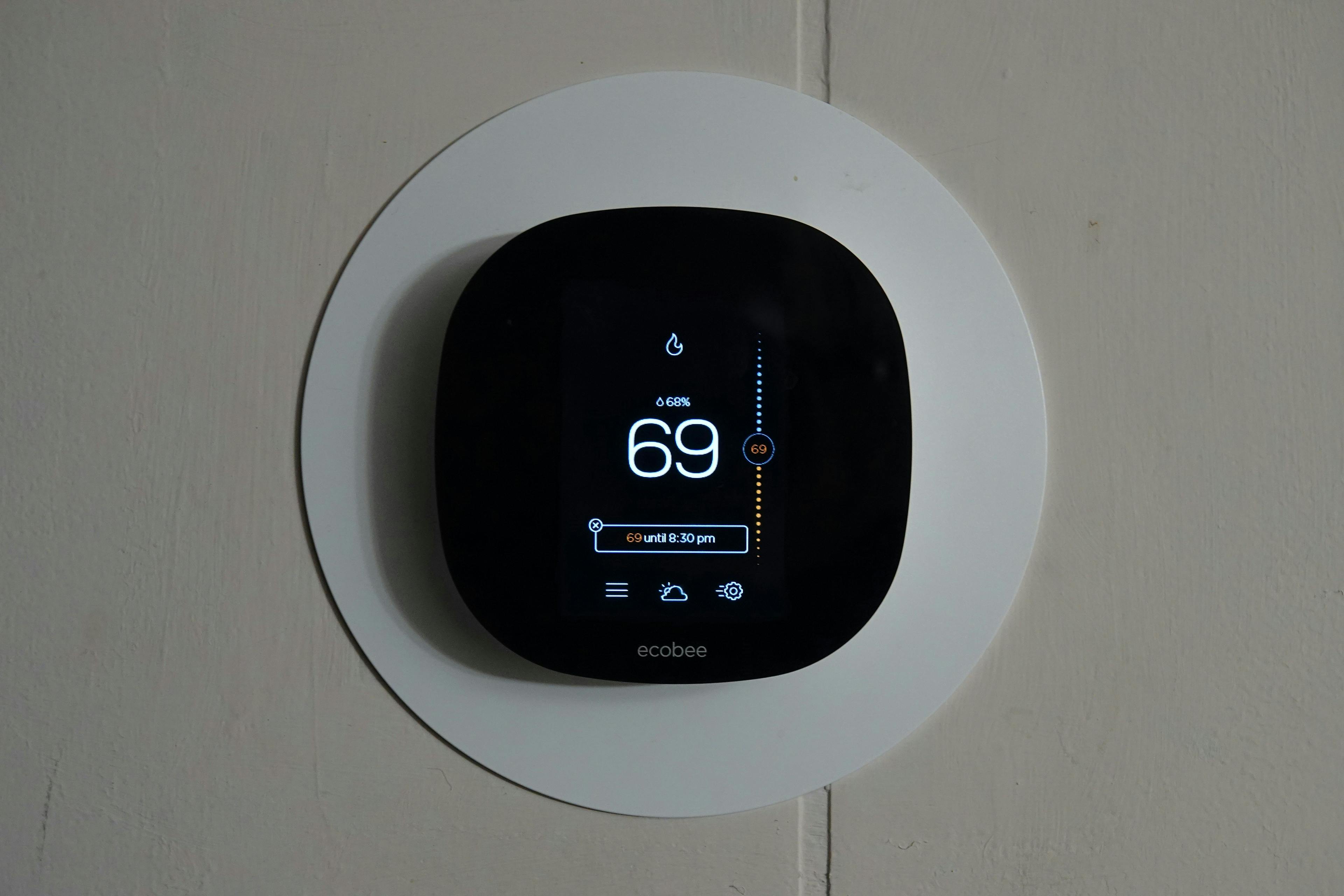 Smart Thermostat on wall