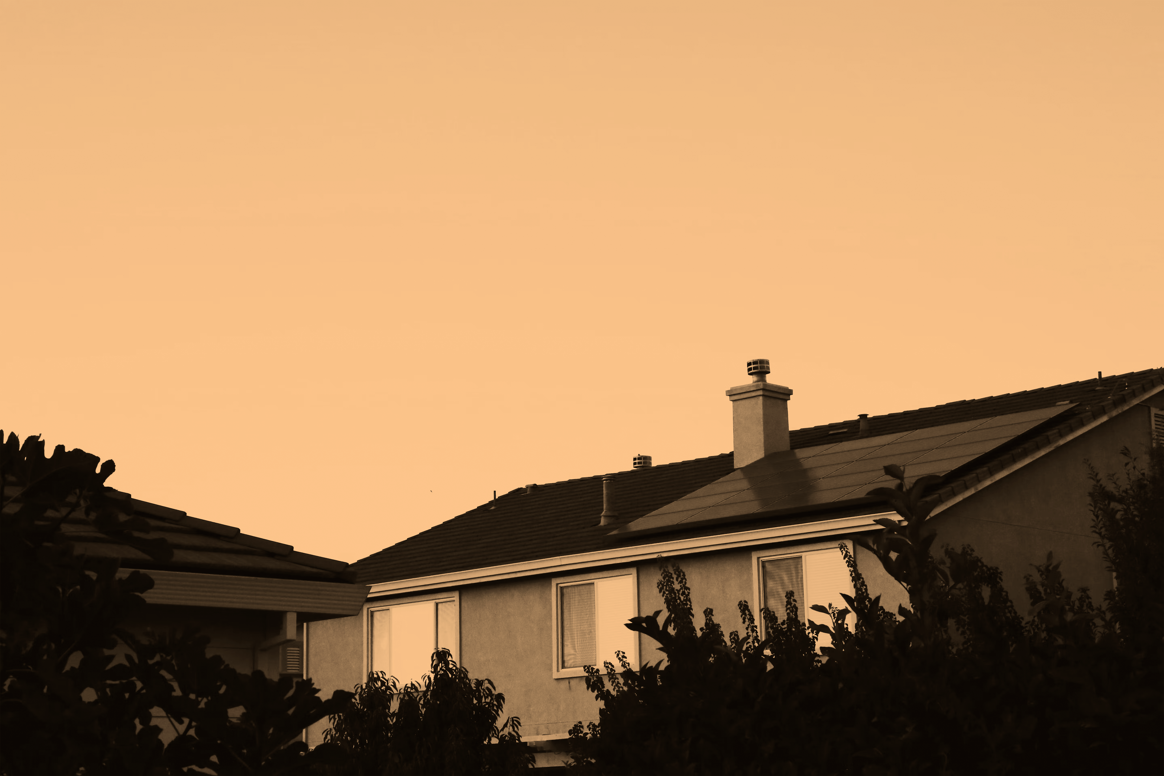 Solar panels on a roof 