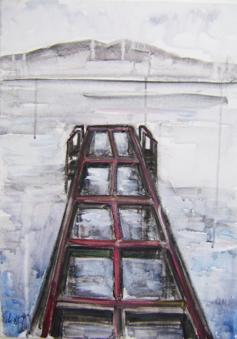 Elena Griva's painting – Deck of Prespes