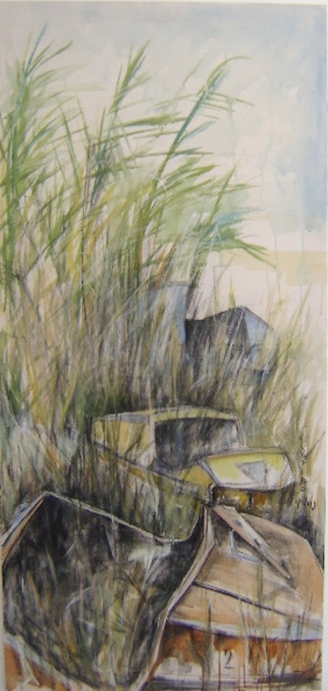 Elena Griva's painting – Crash cars
