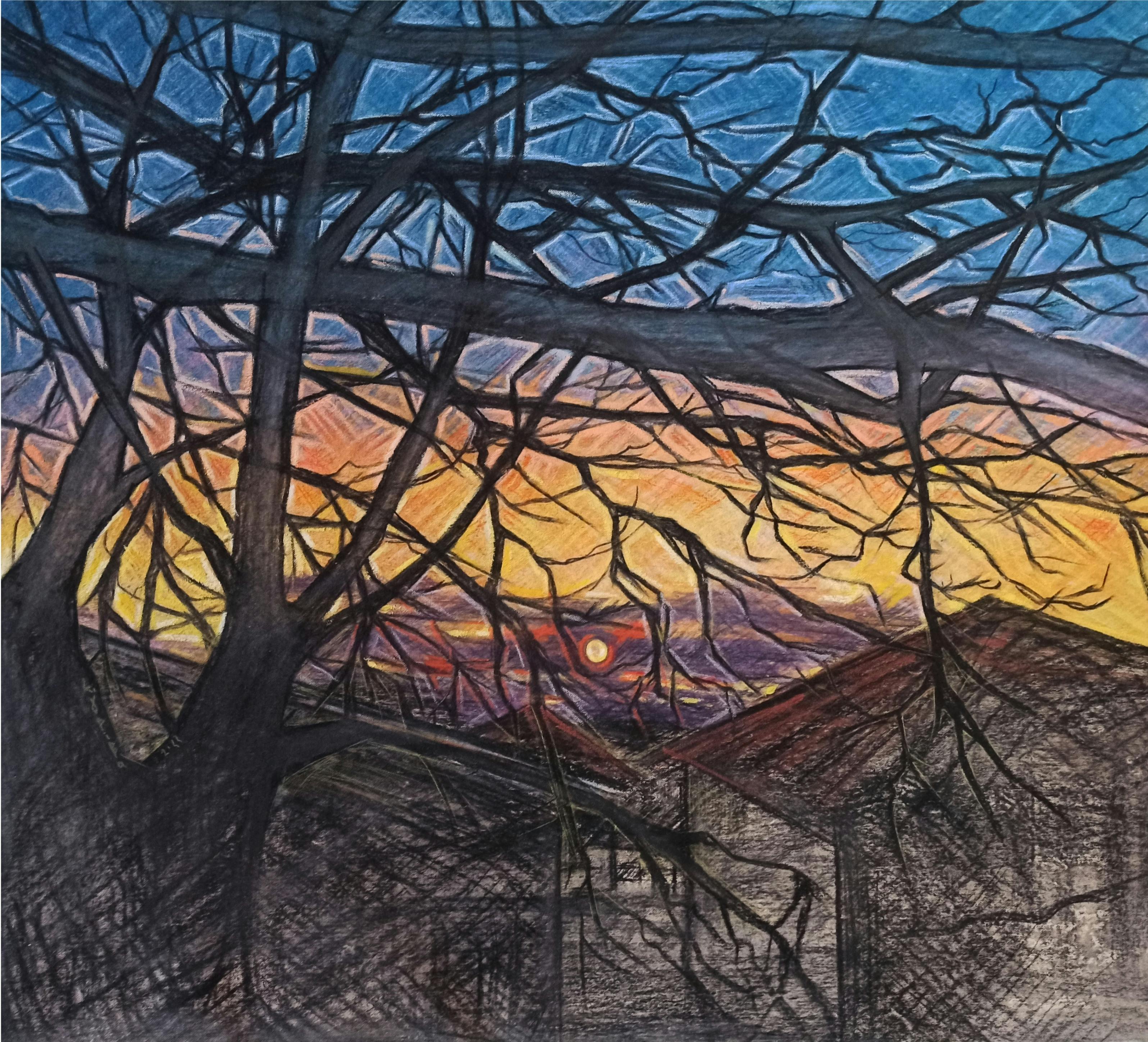 Elena Griva's painting – Back balcony of 2021