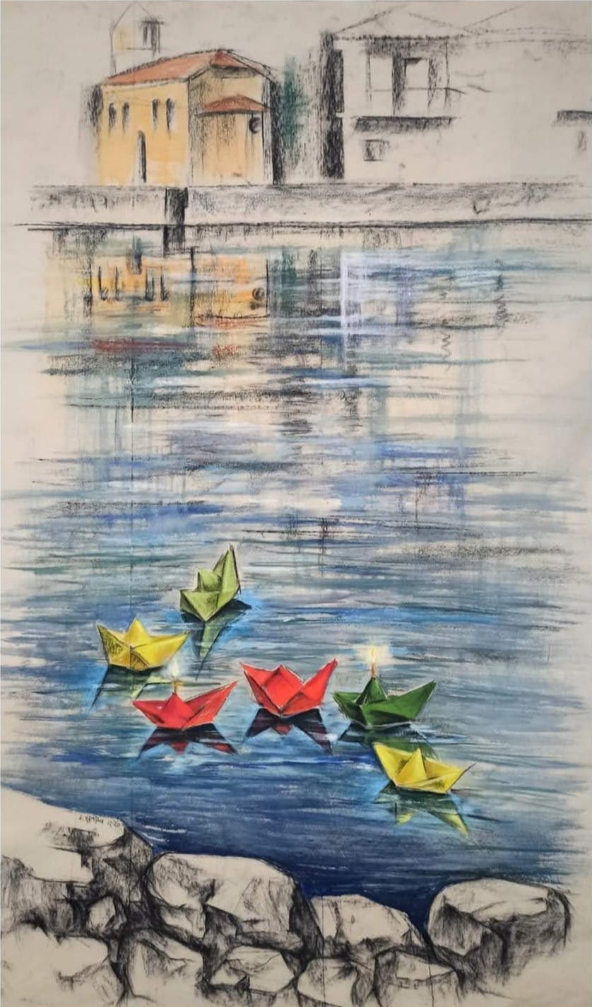 Elena Griva's painting – Santa Barbara of 2020