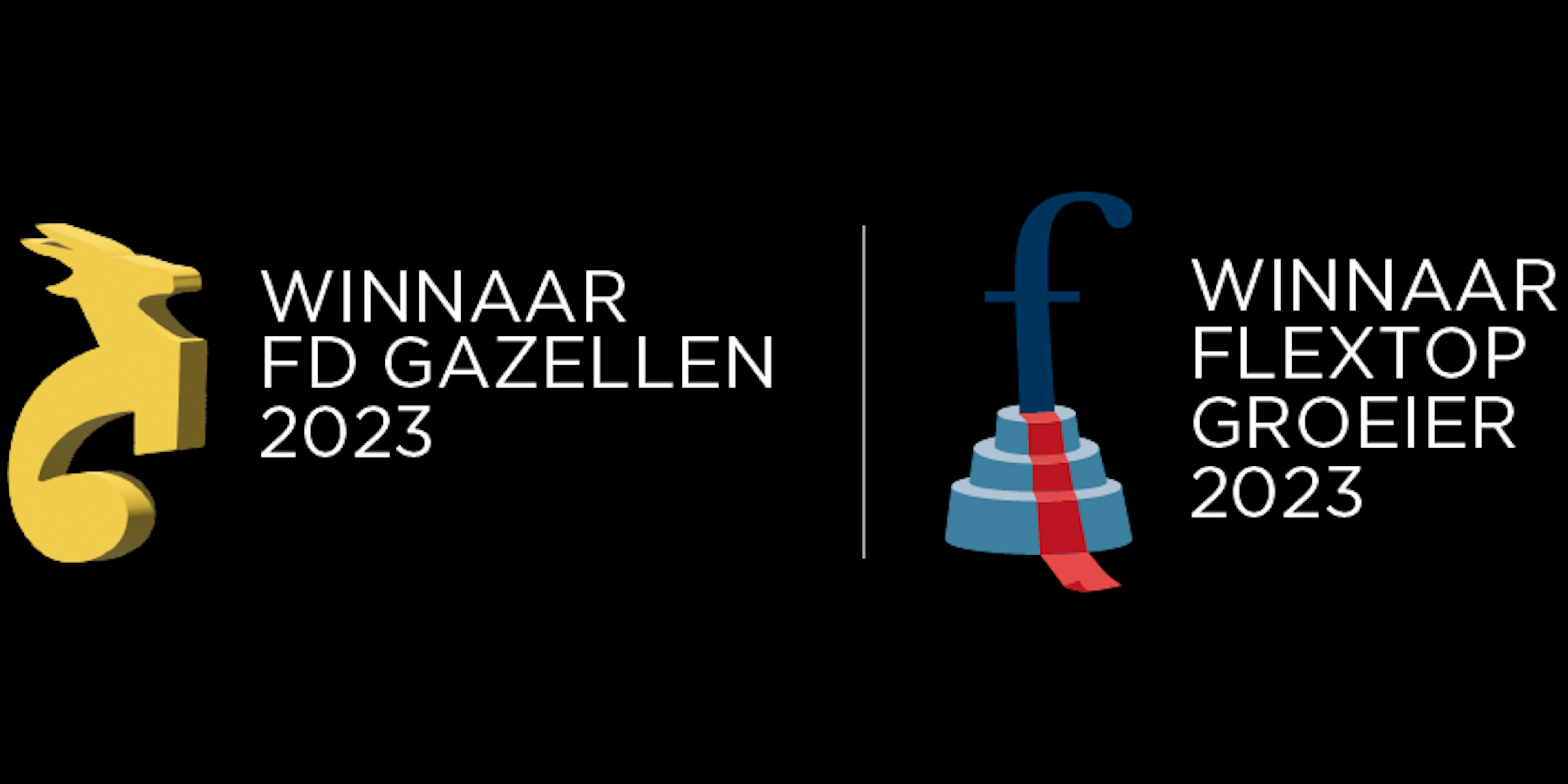 winnaar fd gazellen 2023 logo winnaar flextop groeier 2023