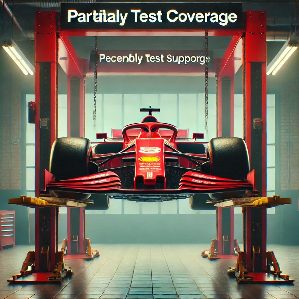 F1 car with partial test support