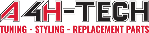 Logo of the company A4H-Tech, subtitle mentions tuning, styling and replacement parts