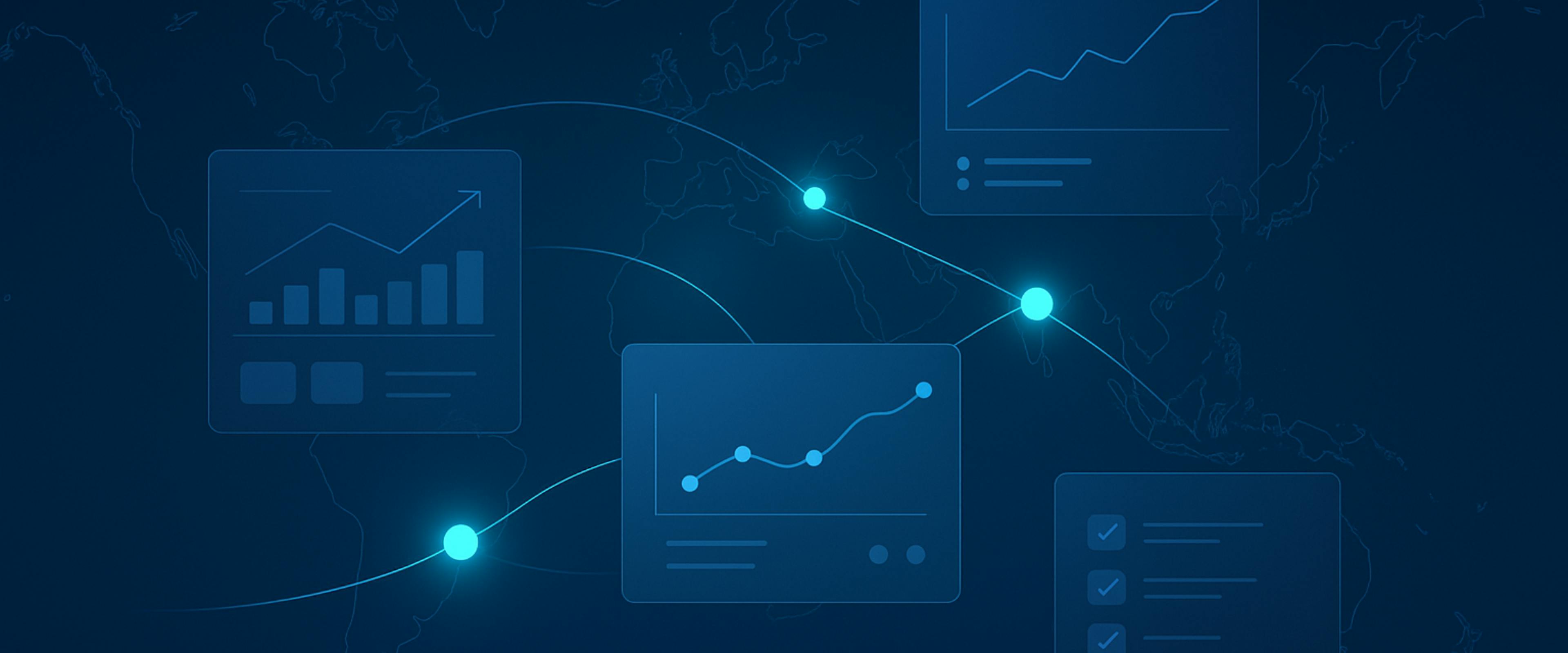 Global charts showing nearshore development performance.