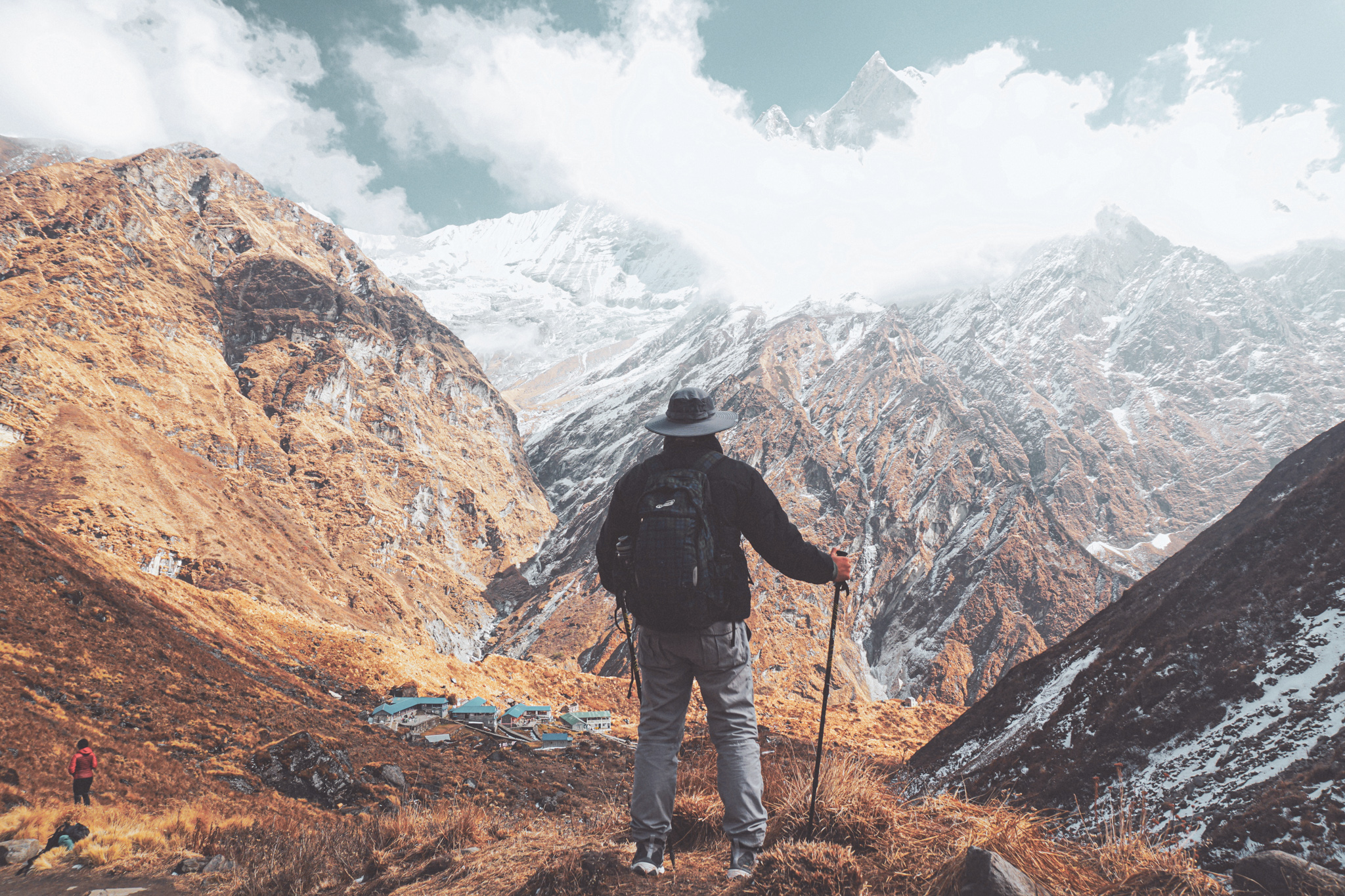 Trekker admiring the view