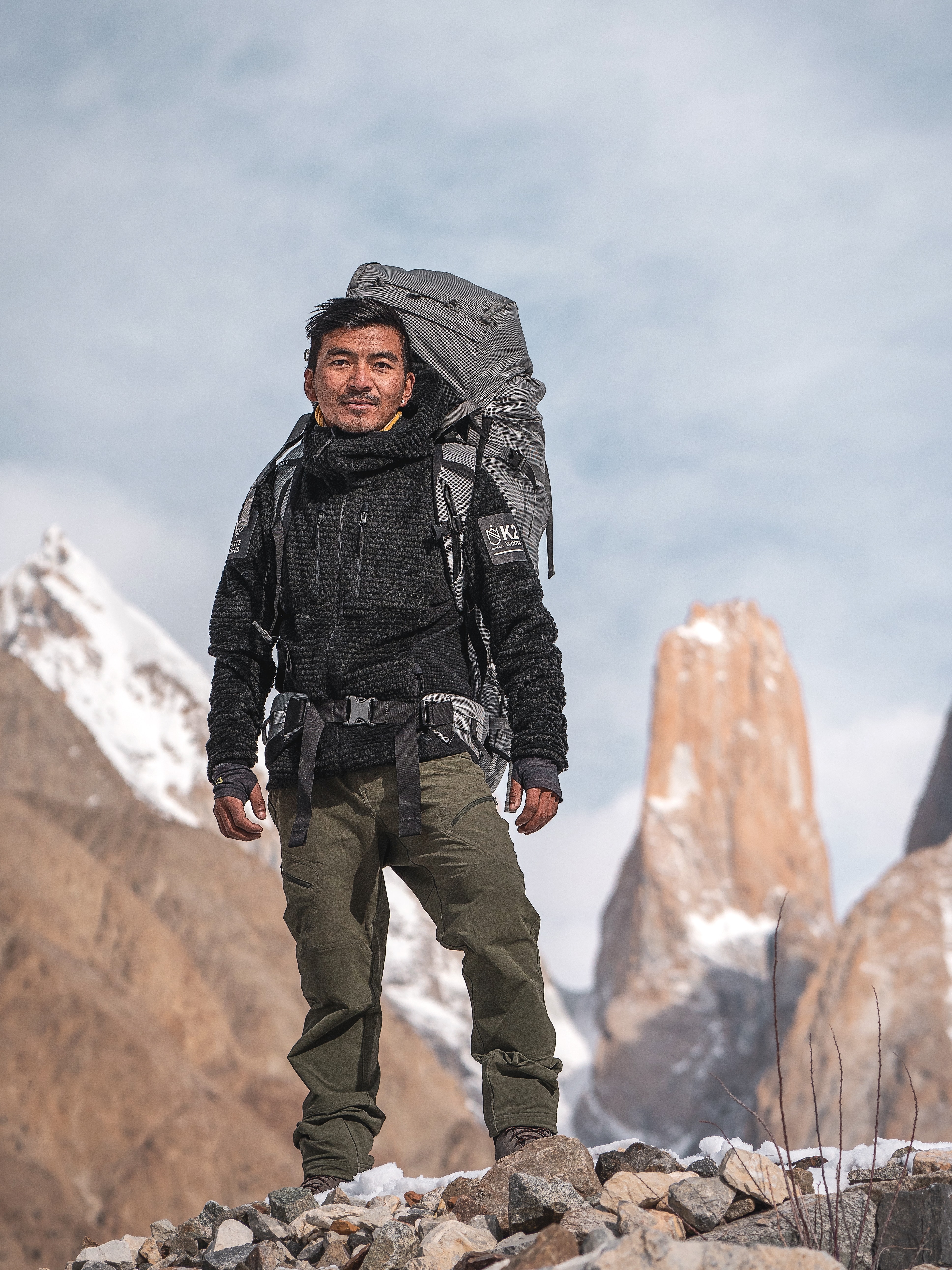 Mingma David Sherpa pictured before climbing K2 during winter, 2021