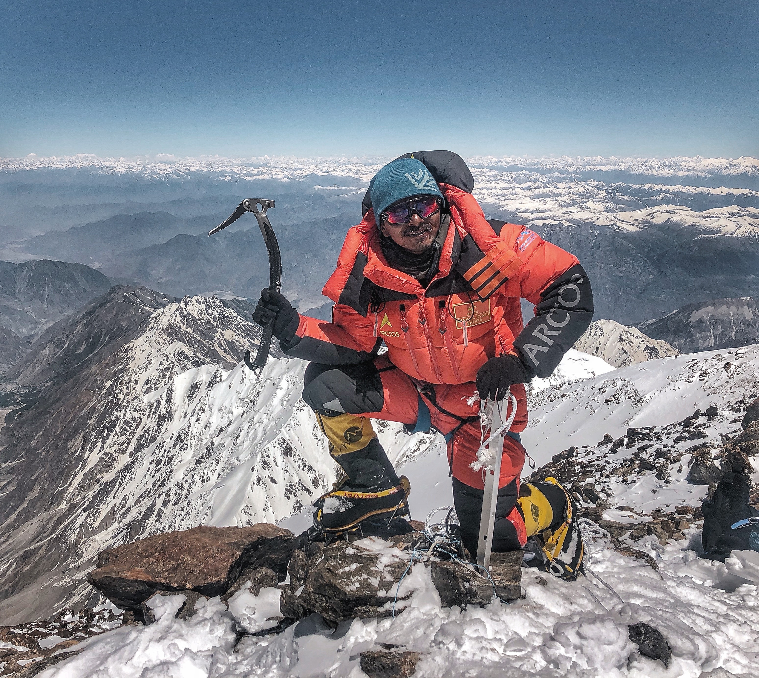 Mingma at the summit of Nanga Parbat, 2019