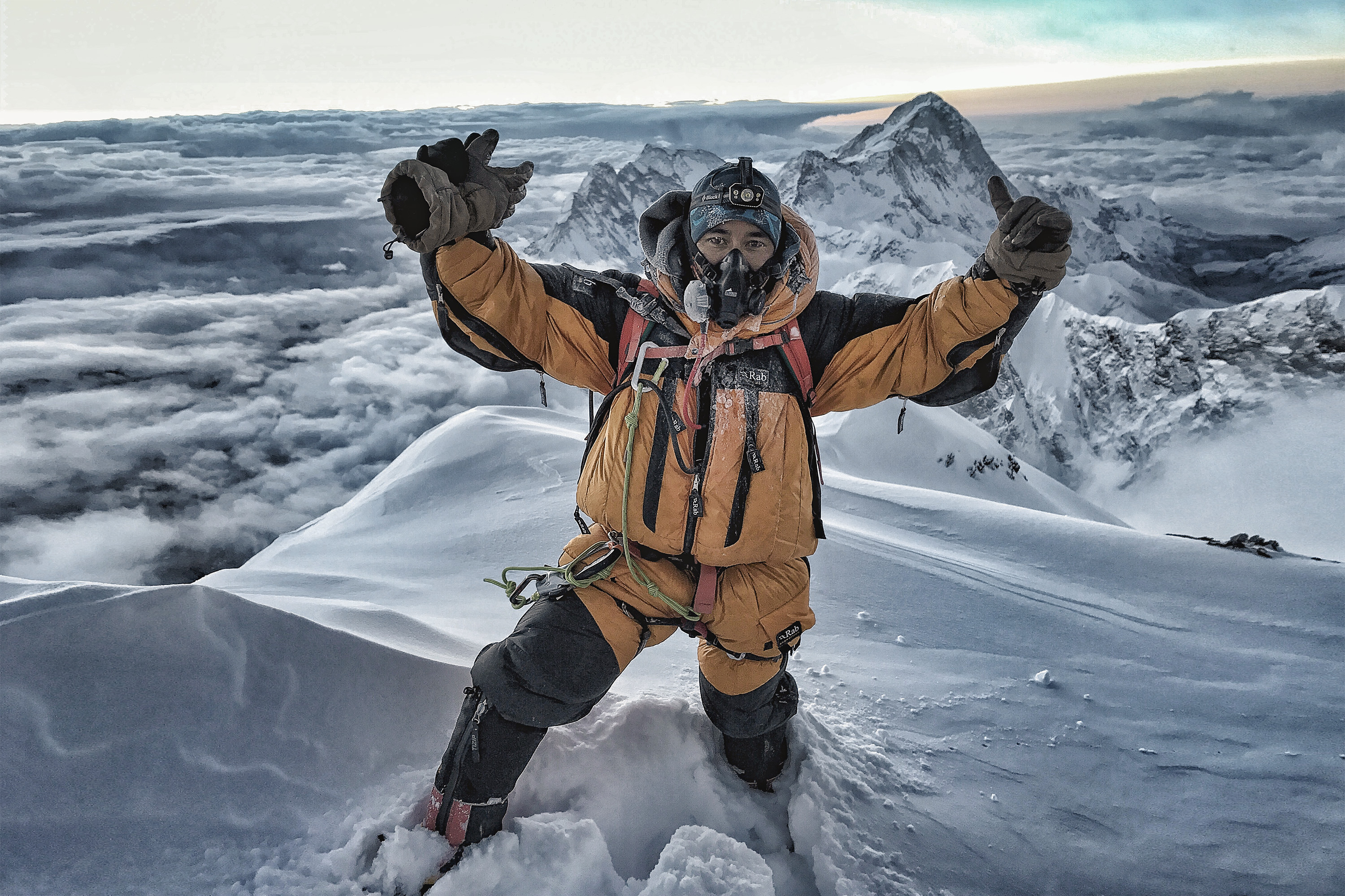 Nimsdai leading fixing team on Everest.