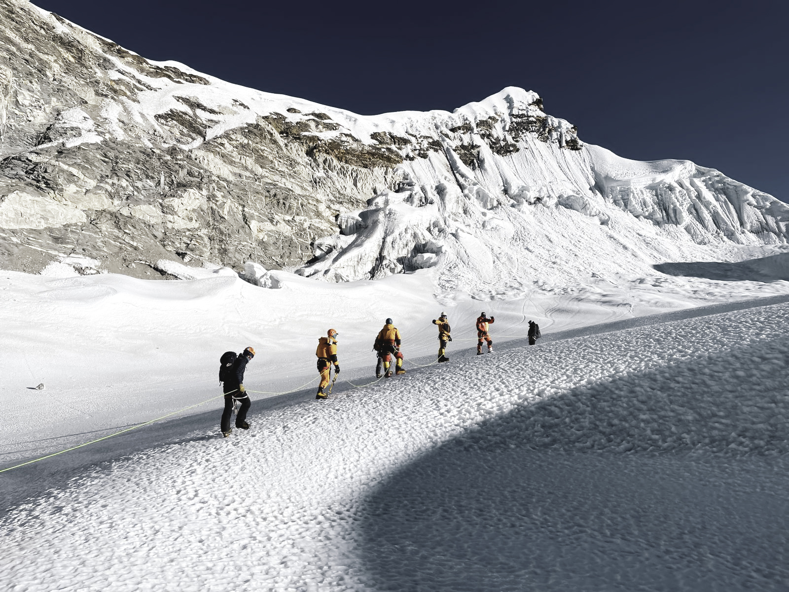 Climbers on the way to the summit of Island peak