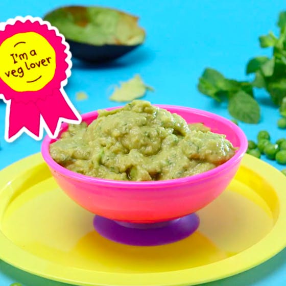 Peas, avocado + basil puree recipe Ella's Kitchen