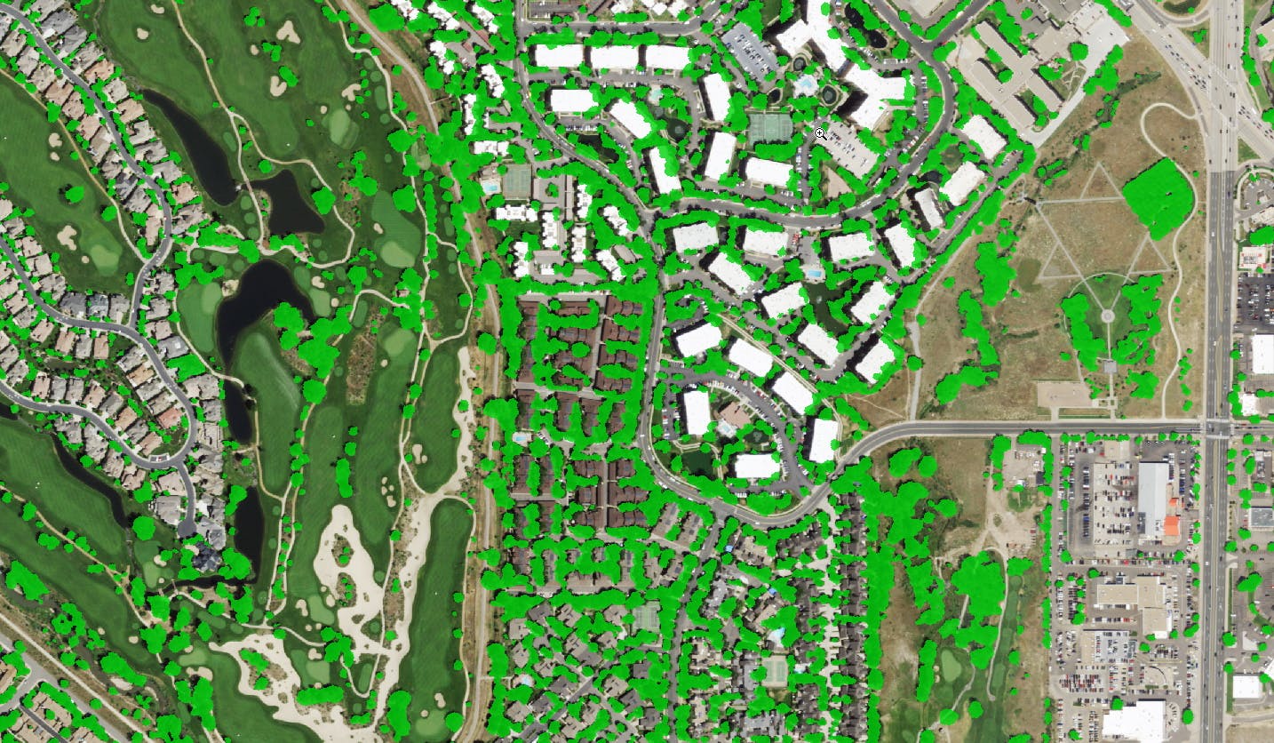 Satellite imagery of a city
