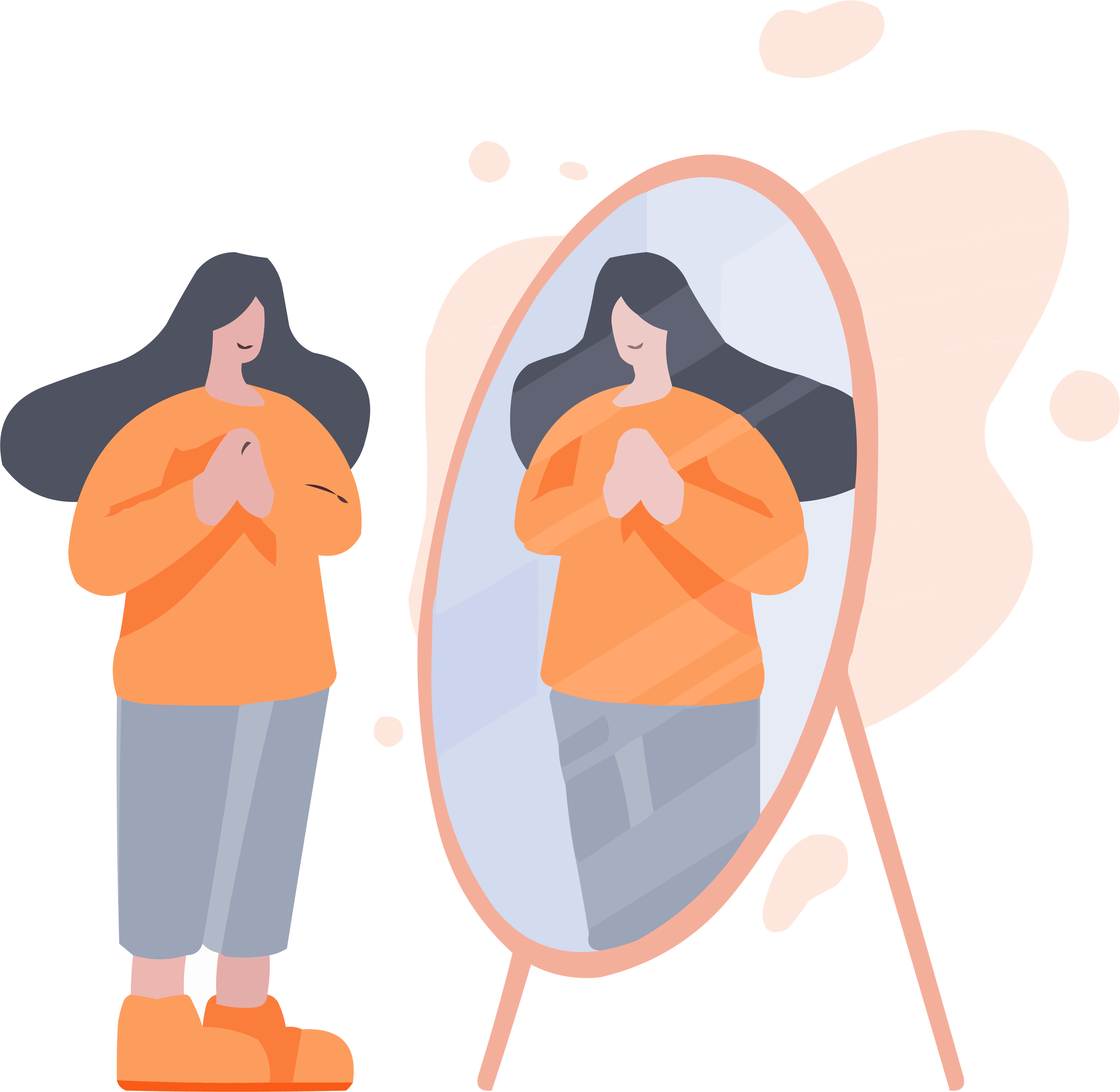Illustration de Louisa qui se regarde dans un miroir