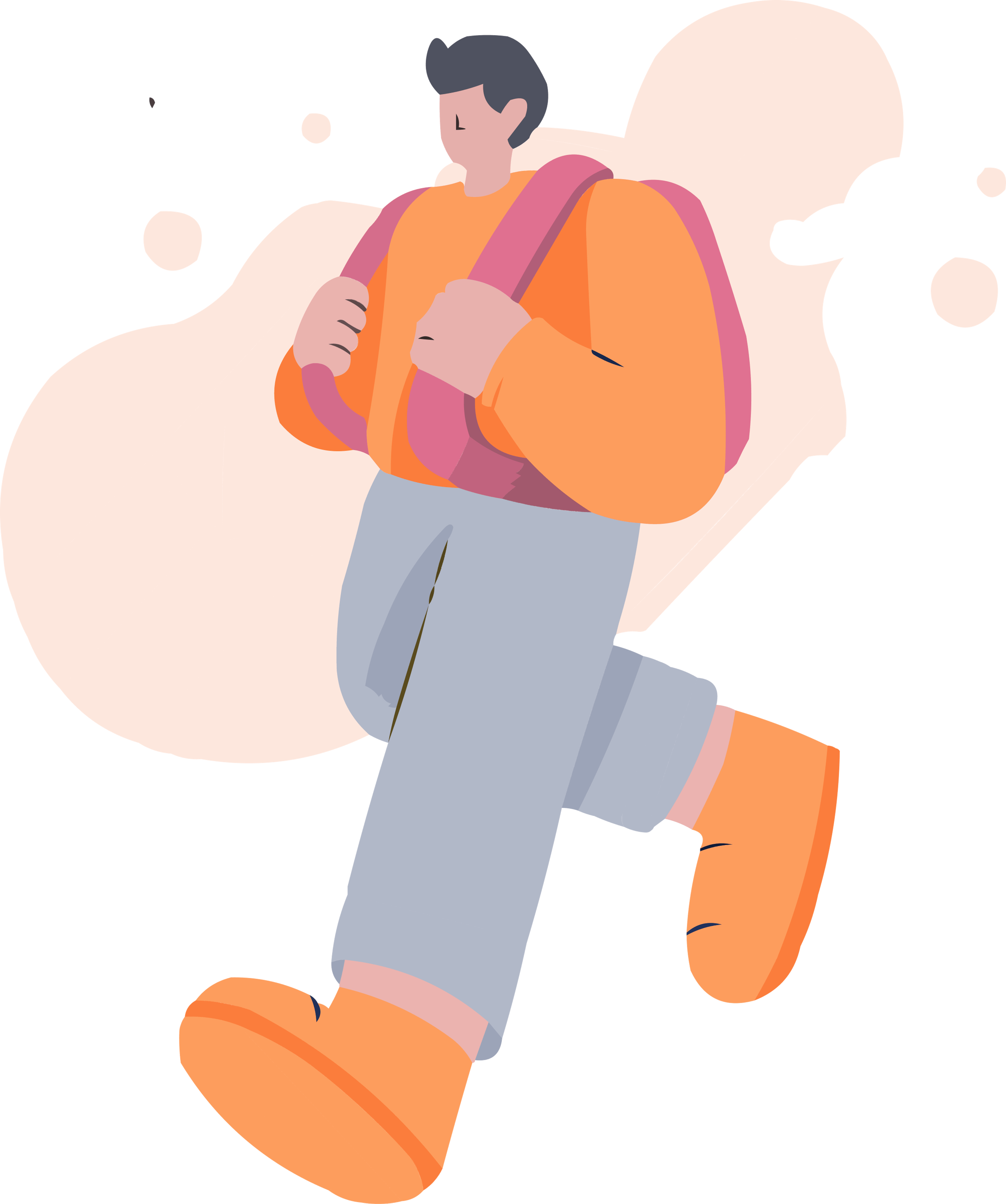 Illustration qui représente un homme qui marche avec un sac à dos