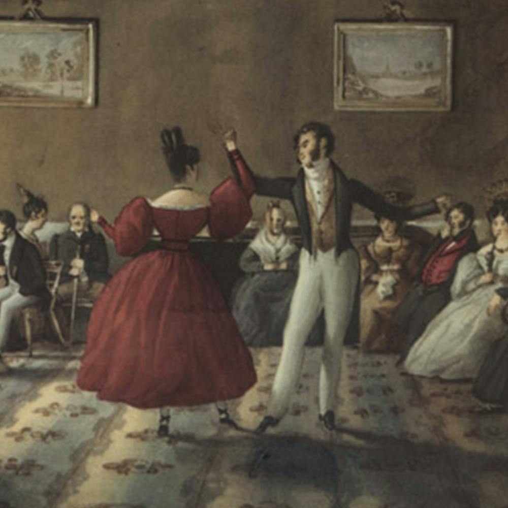 Minuet. C. Pellegrini, watercolor (ca. 1831). Monumenta Iconographica.