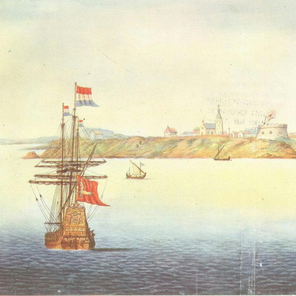 View of Buenos Aires. Anonymous, watercolor (c. 1628). Monumenta Iconographica, Bonifacio del Carril y Aníbal Aguirre (1964).