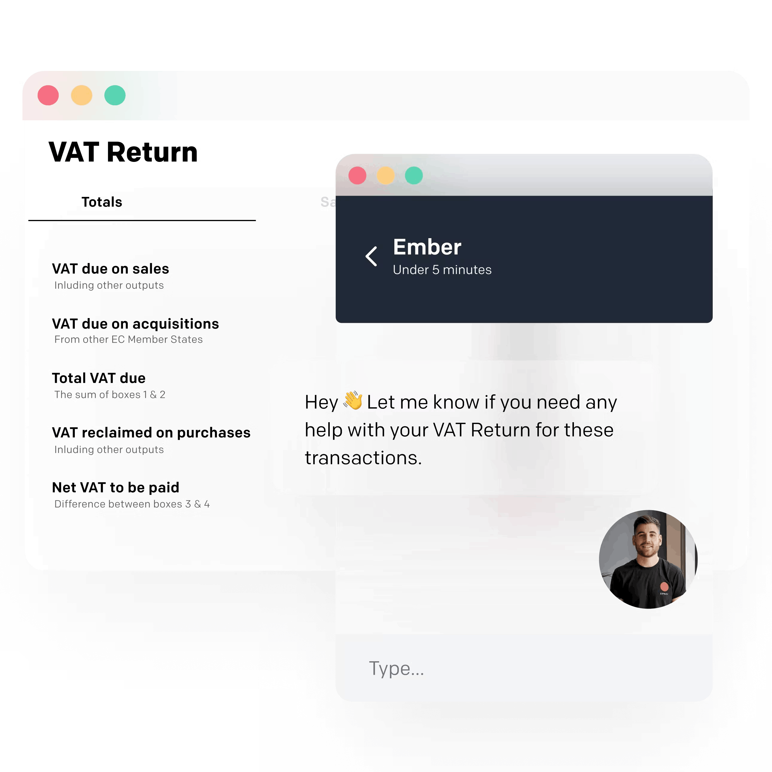 Support message from co-founder Dan in Ember chat box
