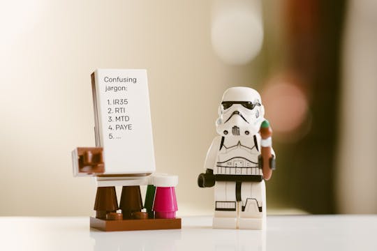 Storm Trooper with whiteboard teaching confusing jargon
