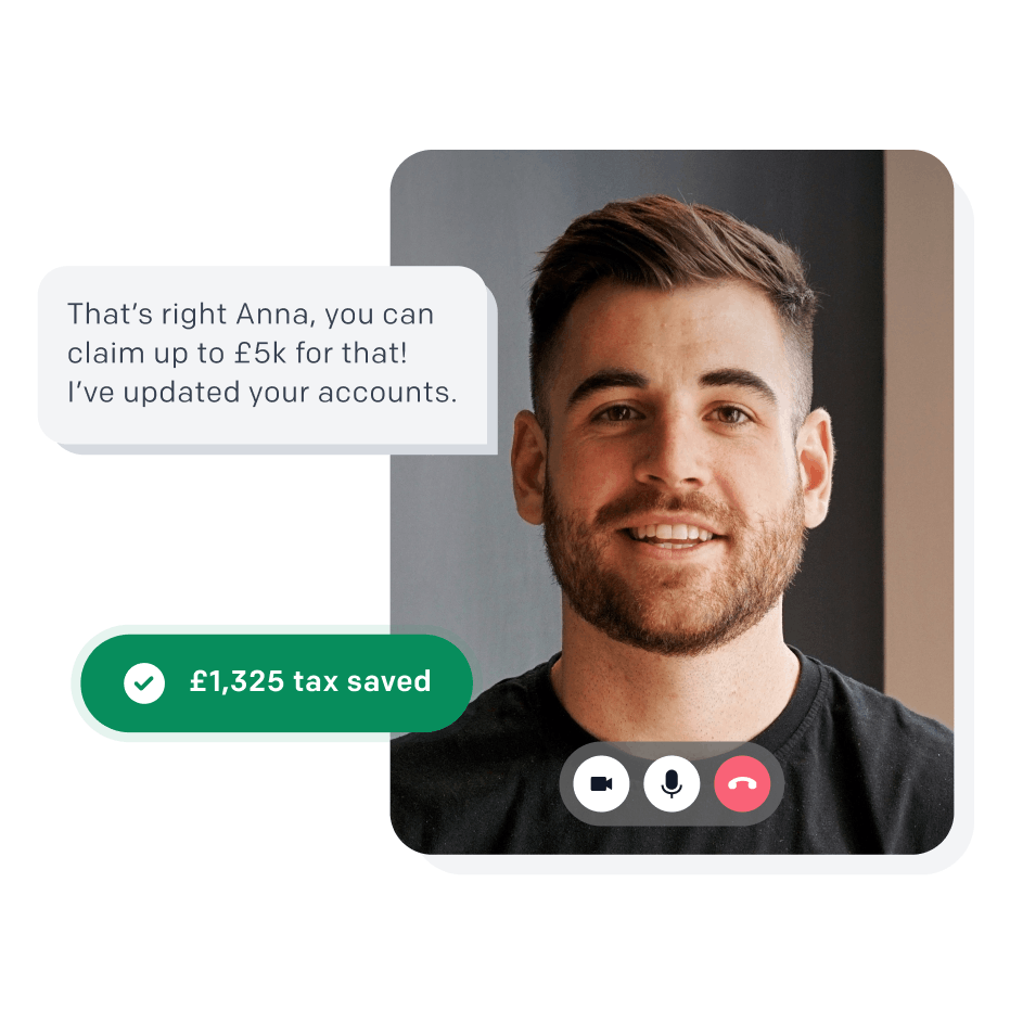 A video call with an Ember accountant informing an optimisation you can make on your accounts and the saving that will give you.