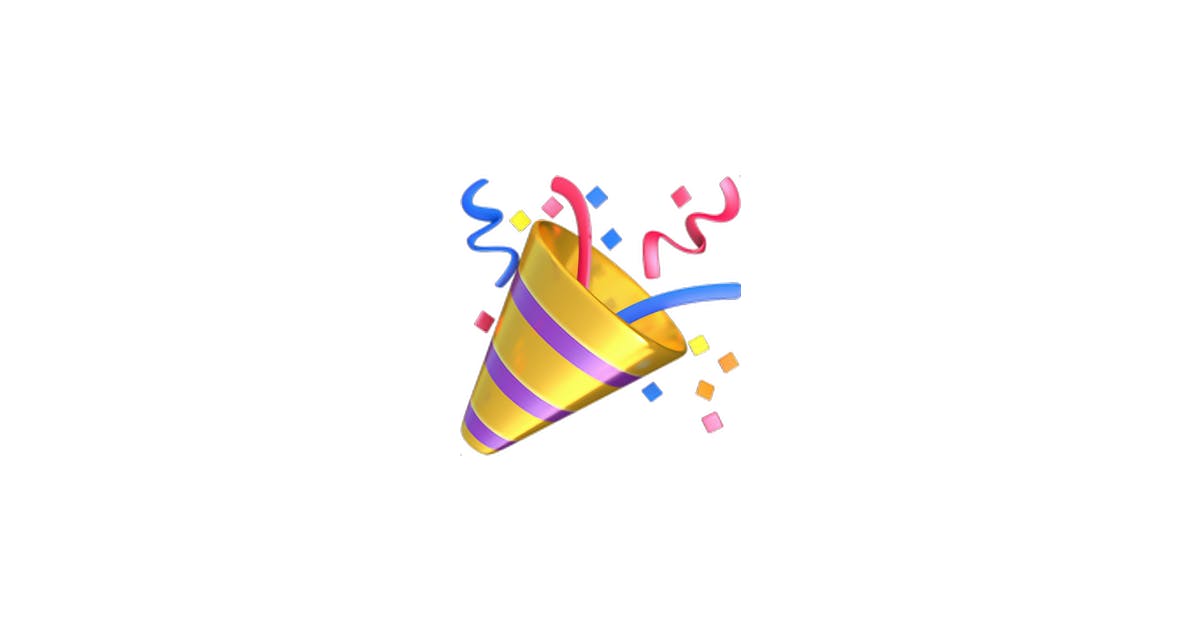 Party emoji to signify excitement at raising funds.