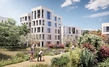 Jardin du programme immobilier neuf à Nanterre "Allée du Colonel Fabien"
