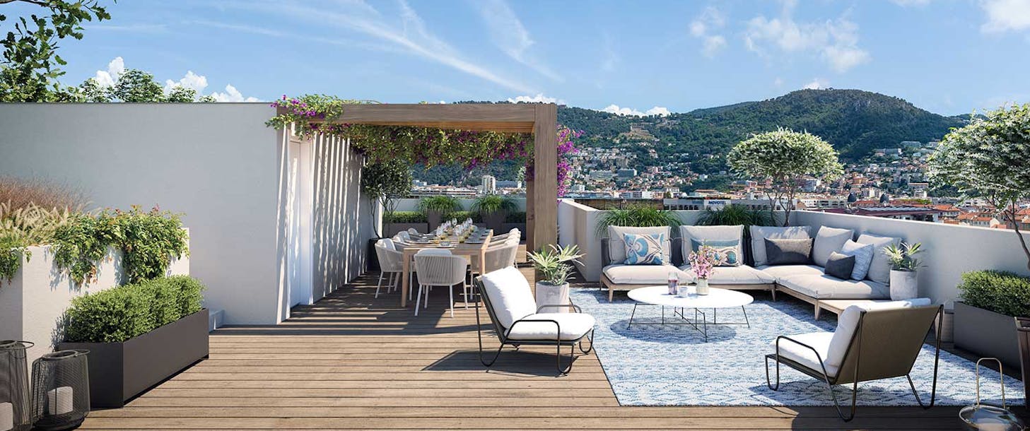 Terrasse du programme immobilier neuf "Avenue des Arènes de Cimiez" à Nice