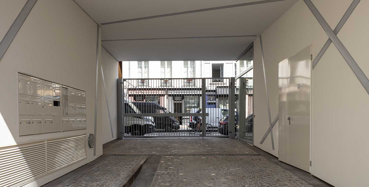 Porche du programme immobilier neuf à Paris 11 "Passage Oberkampf"