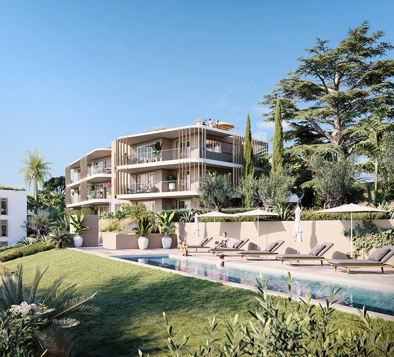 Programme immobilier à Nice : coeur d'îlot paysager et piscine partagée