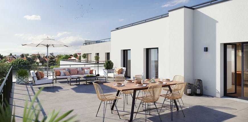 Programme immobilier Avenue Didier à Saint-Maur : terrasse d'un appartement