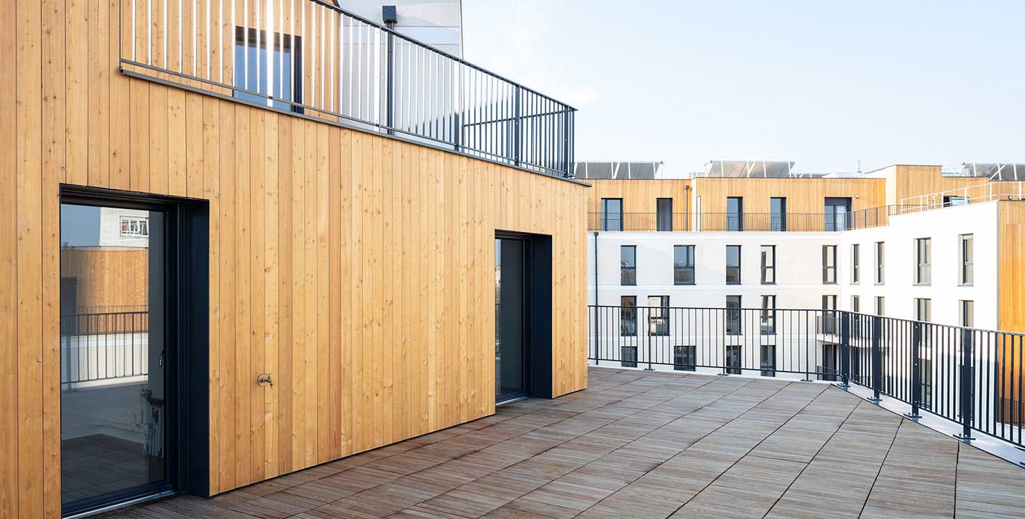Terrasse d'un appartement neuf du programme immobilier à Nanterre "1 Rue de Craïova"
