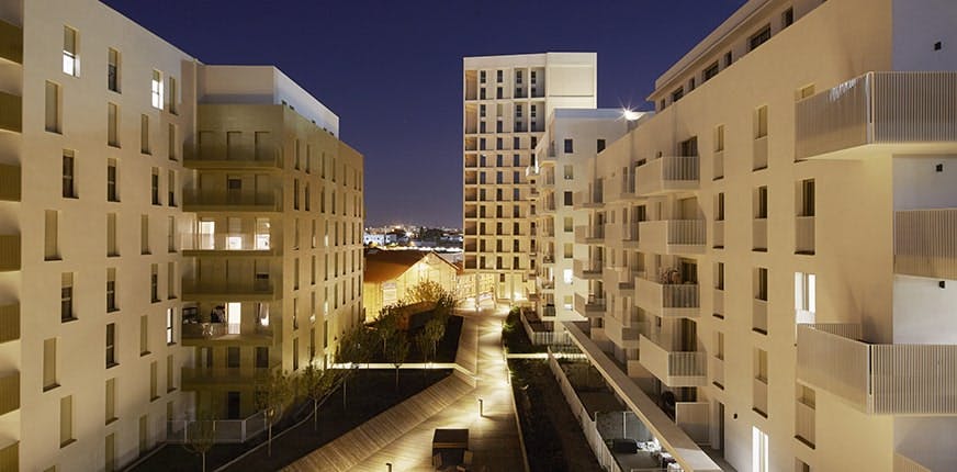 Vue de nuit du programme immobilier neuf Avenue des Grésillons à Asnières-sur-Seine