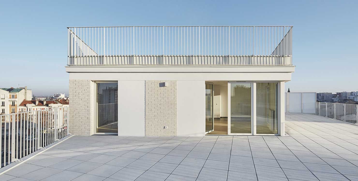 Terrasse d'un appartement du programme immobilier neuf à Pantin