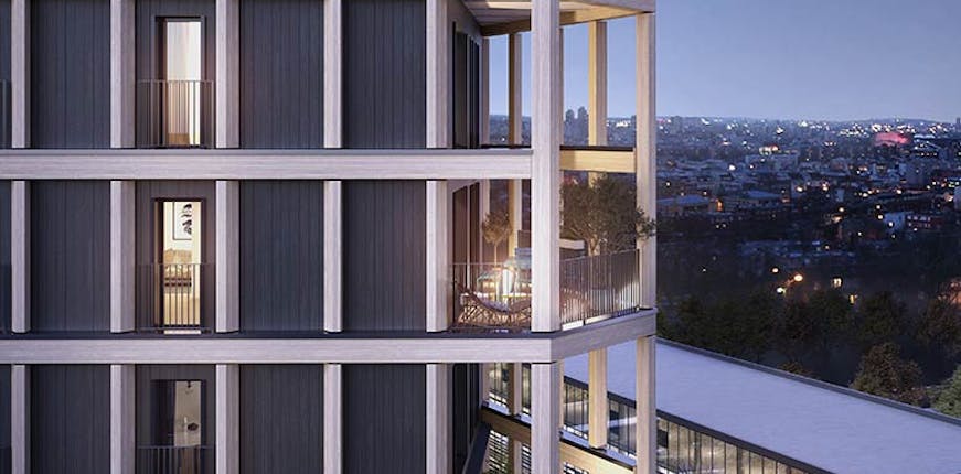 Détail de la façade du programme immobilier neuf Le Berlier à Paris 13