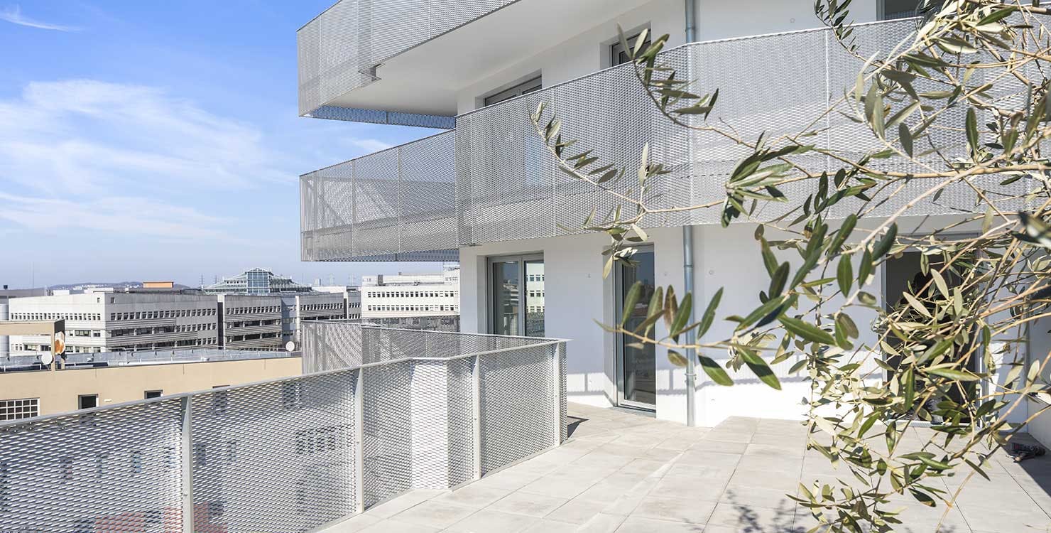 Terrasse appartement neuf du programme immobilier à Saint-Denis