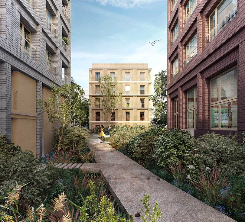 Jardin du programme immobilier neuf d'Ivry-sur-Seine 