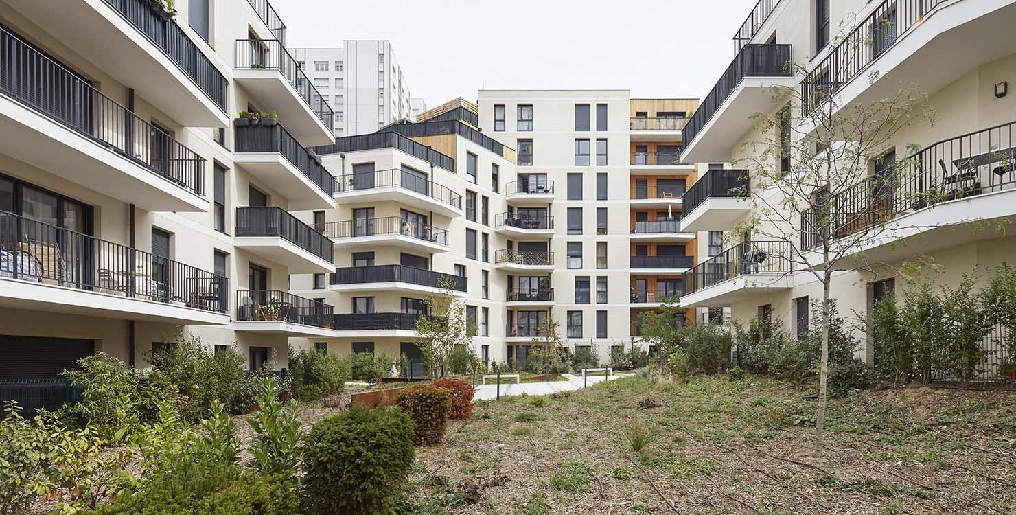Coeur d'îlot du programme immobilier neuf à Nanterre "1 Rue de Craïova"