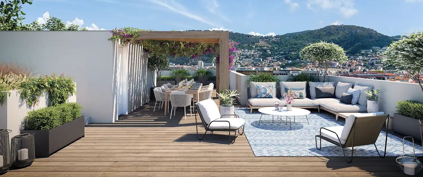 Terrasse du programme immobilier neuf à Nice "Avenue des Arènes de Cimiez"