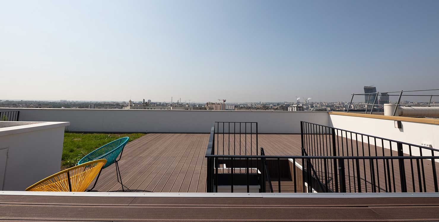 Terrasse d'un logement neuf du programme immobilier à Paris 12