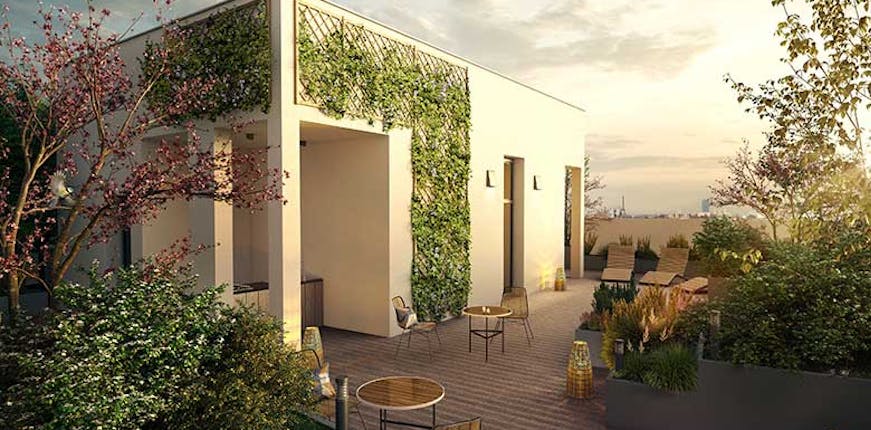 La terrasse partagée de Saison 2 - Quartier Paul Hochart à L'Hay-les-Roses pour un achat en VEFA
