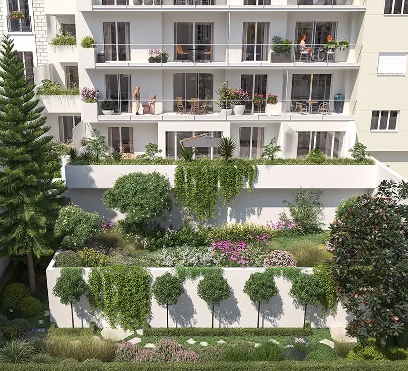 Coeur d'îlot du programme immobilier neuf à Nice 