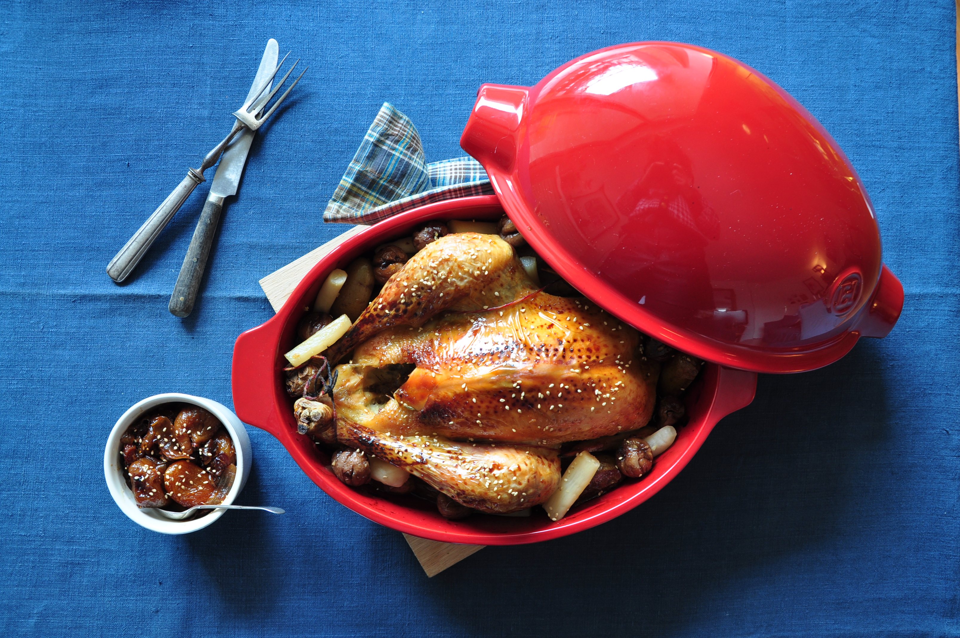 Poulet laqué au sirop d'érable et chutney de fruits secs